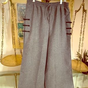 Asian style drawstring wide leg pants